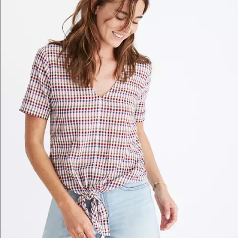 NWT Madewell Novel Tie-Front Top Sz XS
